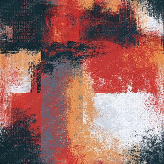 Expressionist Matrix Code Crimson Seamless Digital Paper Pack (DDD016531)