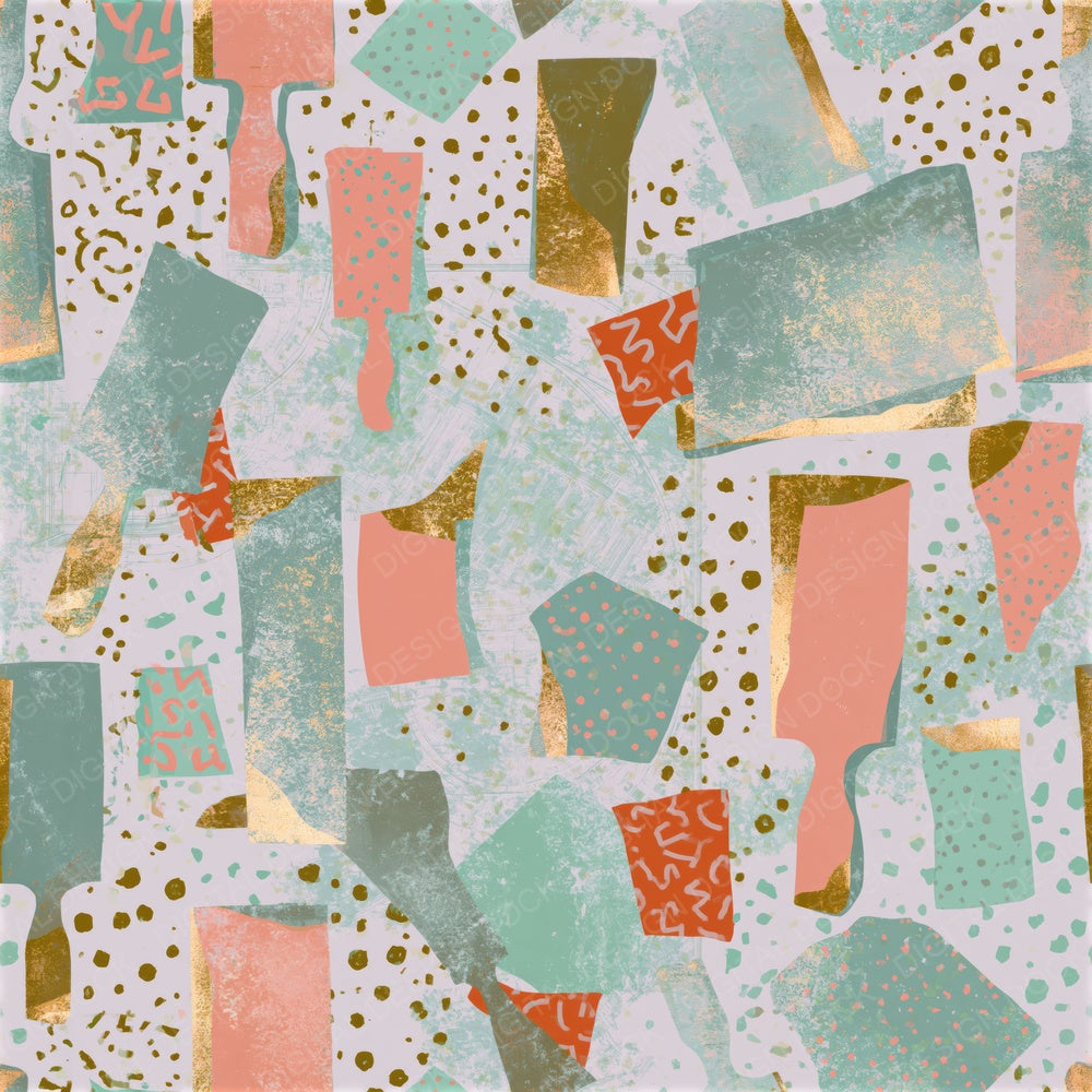 Memphis Chisels Blush Mint Seamless Digital Paper Pack (DDD016536)