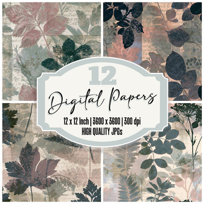 Solarised Botanicals Rosewater Sage Seamless Digital Paper Pack (DDD016542)