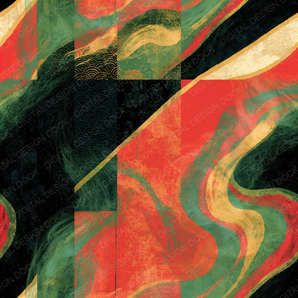 Constructivist Incense Smoke Moss Seamless Digital Paper Pack (DDD016549)