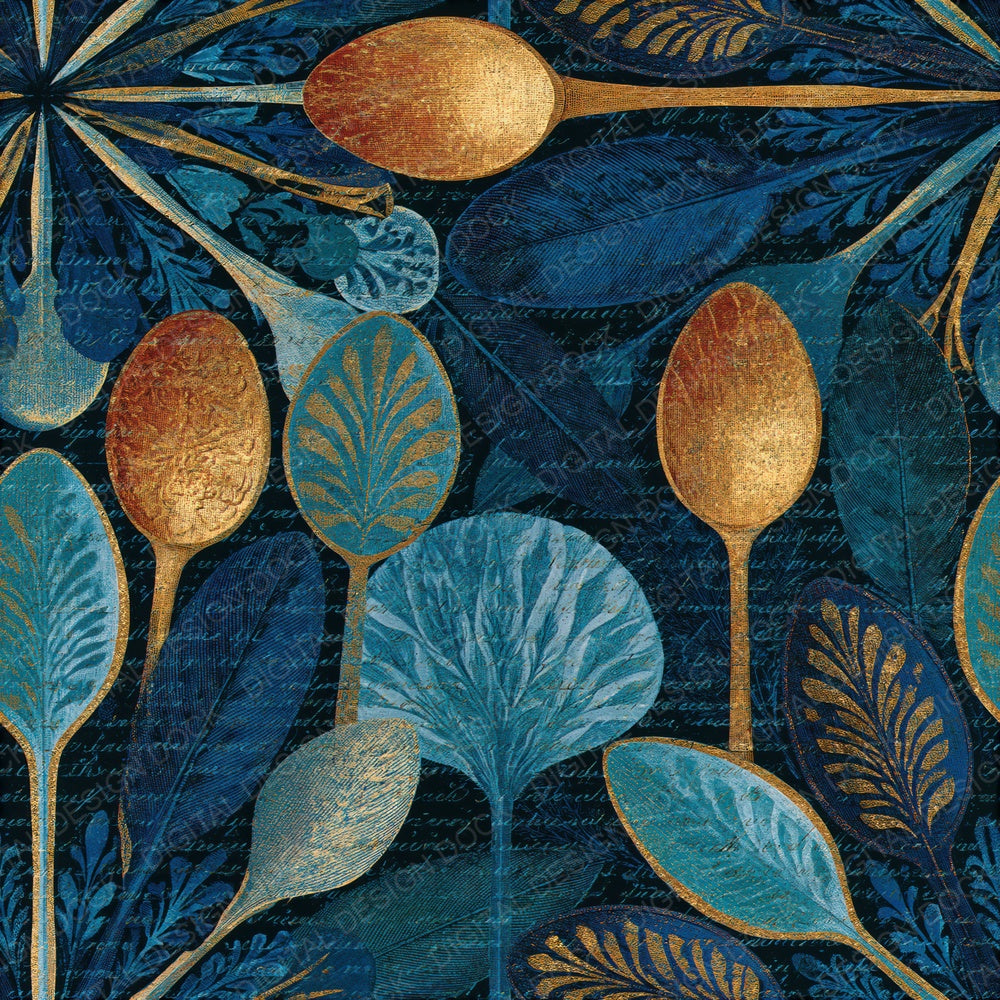 Haeckel Wooden Spoons Navy Bone Seamless Digital Paper Pack (DDD016556)