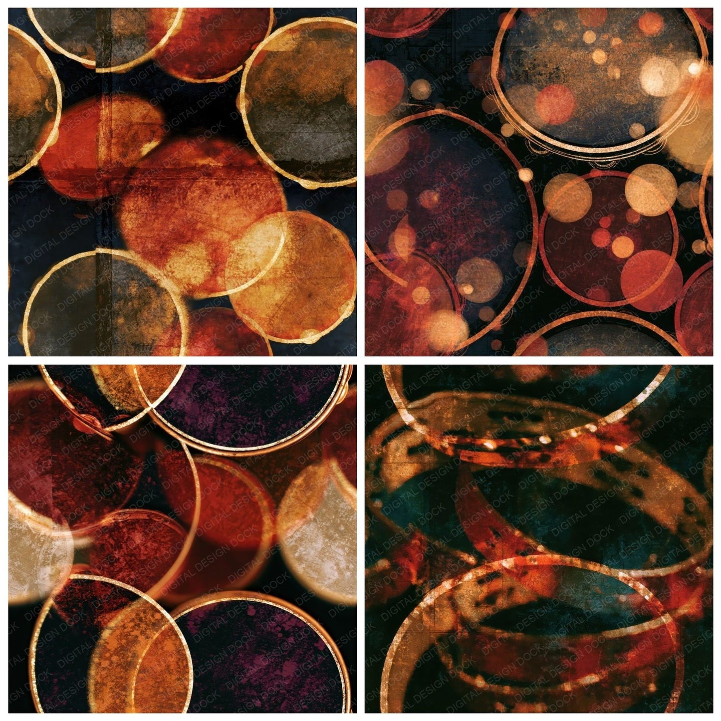 Wet Plate Tambourines Oxblood Seamless Digital Paper Pack (DDD016564)