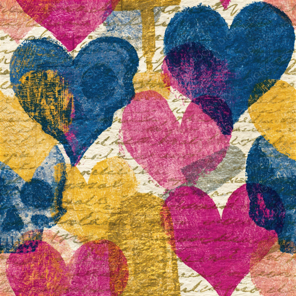 Lithograph Hearts Skulls Gelato Abstract Seamless Digital Paper Pack (DDD016586)
