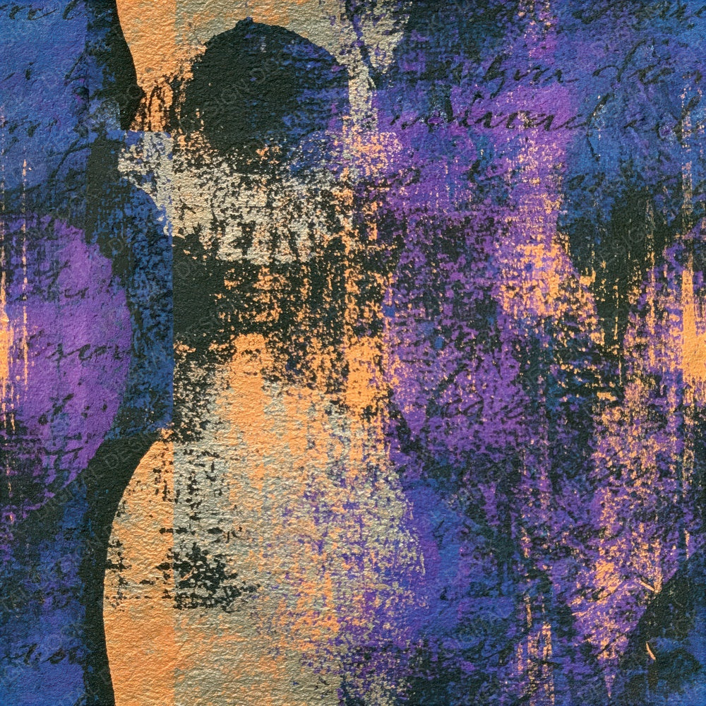 Monoprint Hearts Skulls Purple Seamless Digital Paper Pack (DDD016592)