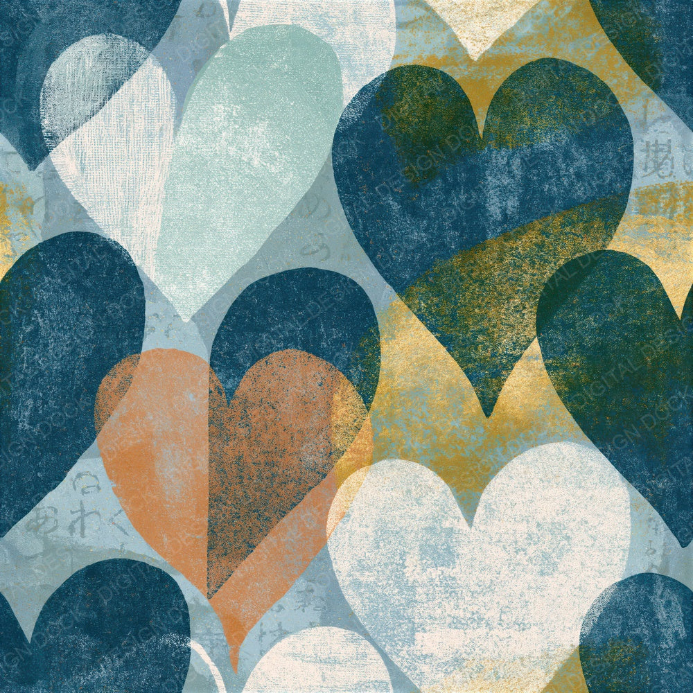 Risograph Love Hearts Slate Chalk Seamless Digital Paper Pack (DDD016632)