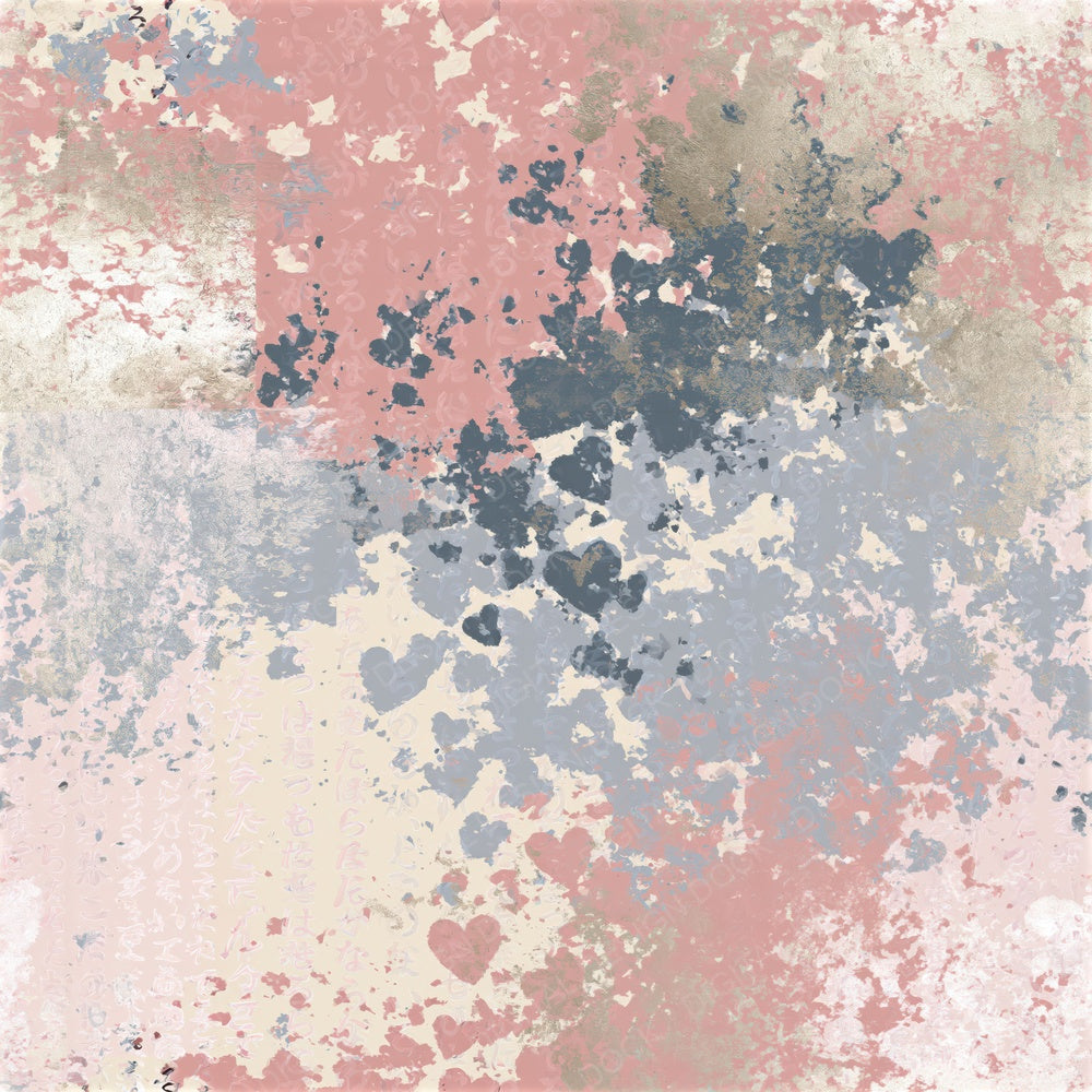 Screenprint Hearts Silver Rose Seamless Digital Paper Pack (DDD016636)