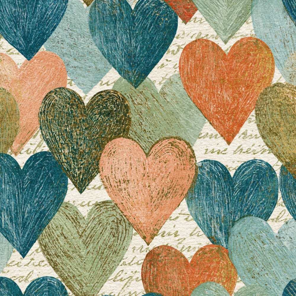 Edwardian Hearts Powder Blue Peach Pistachio Digital Paper Pack (DDD016647)
