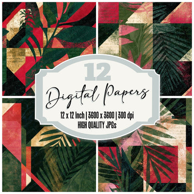 Constructivist Mexico Jungle Orchid Seamless Digital Paper Pack (DDD016669)