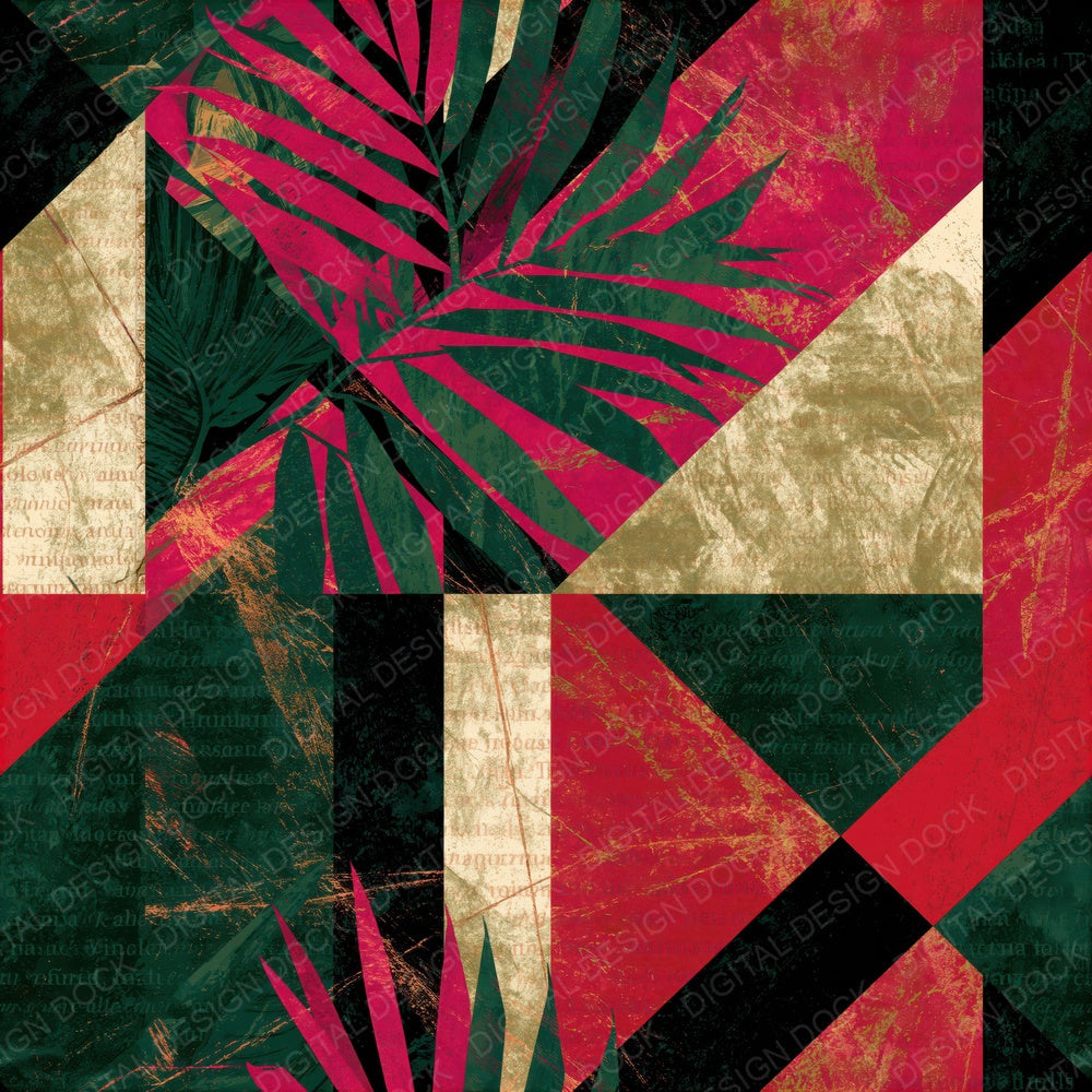 Constructivist Mexico Jungle Orchid Seamless Digital Paper Pack (DDD016669)