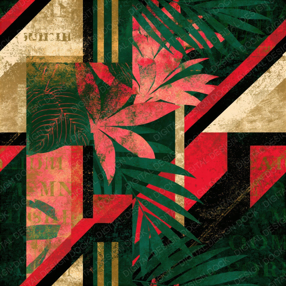 Constructivist Mexico Jungle Orchid Seamless Digital Paper Pack (DDD016669)
