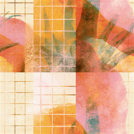 Vaporwave Mexico Ochre Pink Abstract Seamless Digital Paper Pack (DDD016682)