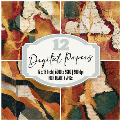 Antique Map Mexico Black Ivory Seamless Digital Paper Pack (DDD016686)