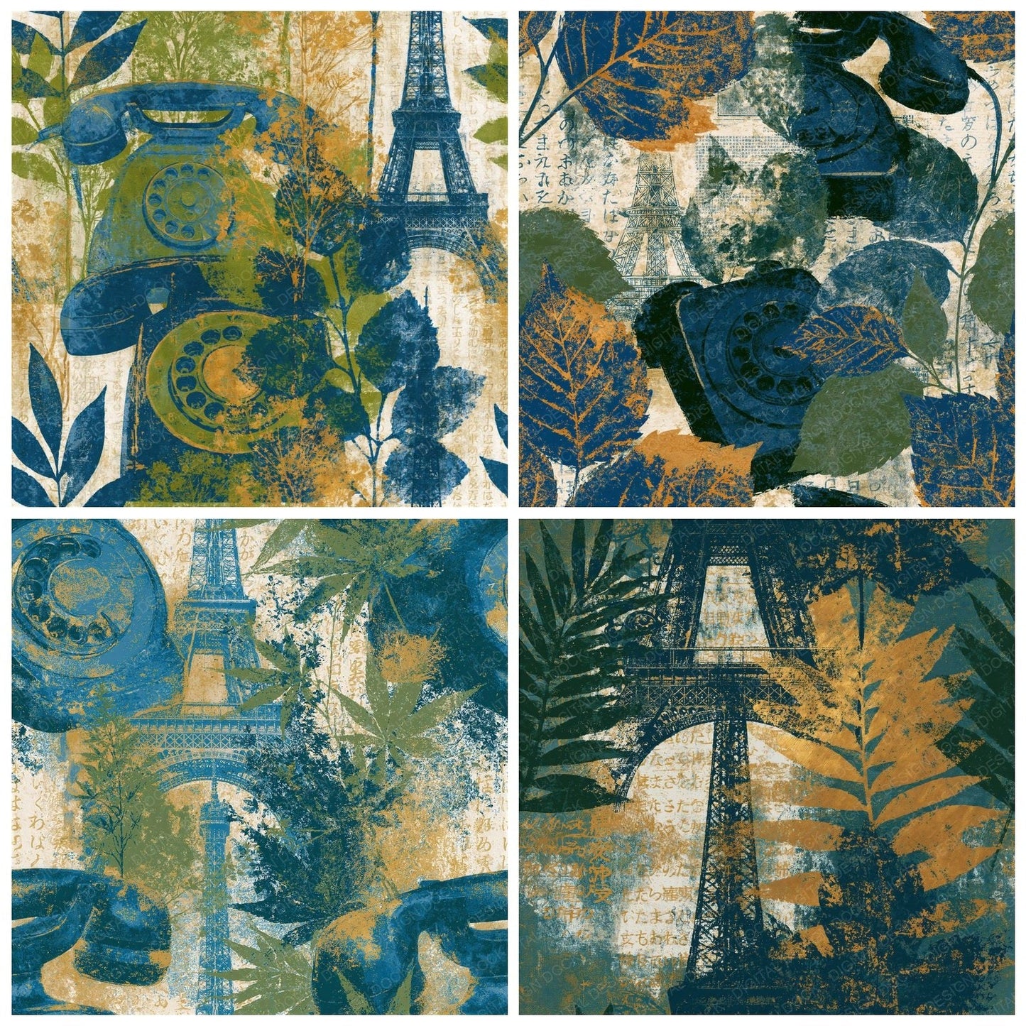 Blueprint Paris Telephone Seamless Digital Paper Pack (DDD016689)