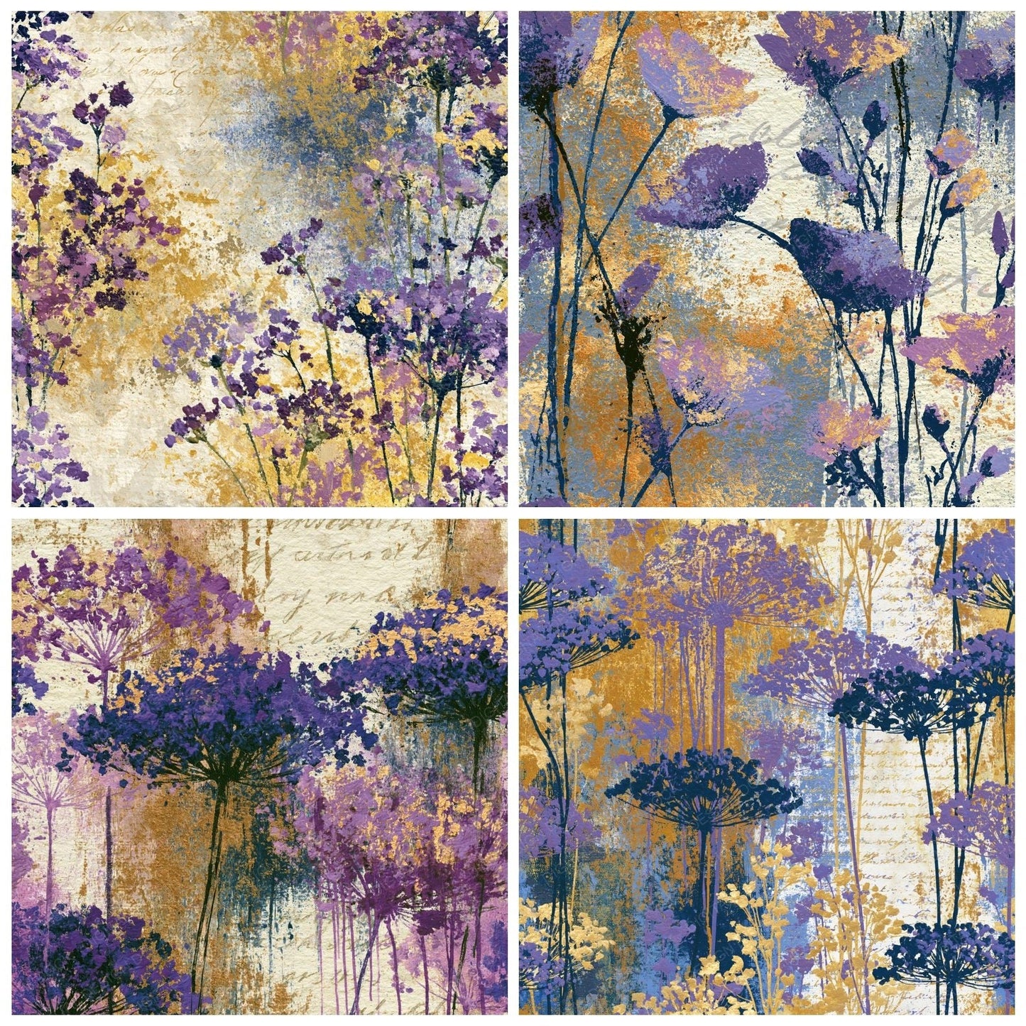 Graffiti Wildflowers Lilac Mauve Abstract Digital Paper Pack (DDD016714)