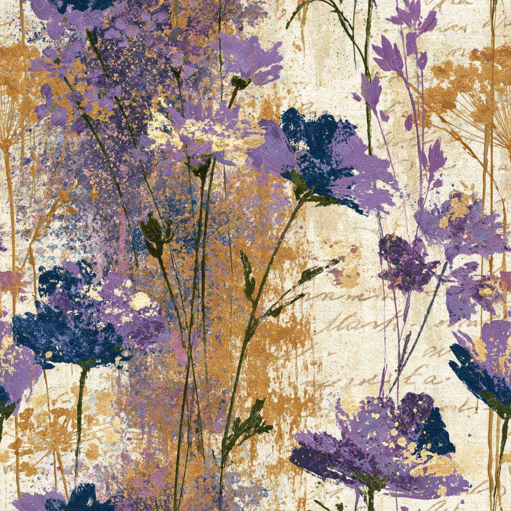Graffiti Wildflowers Lilac Mauve Abstract Digital Paper Pack (DDD016714)