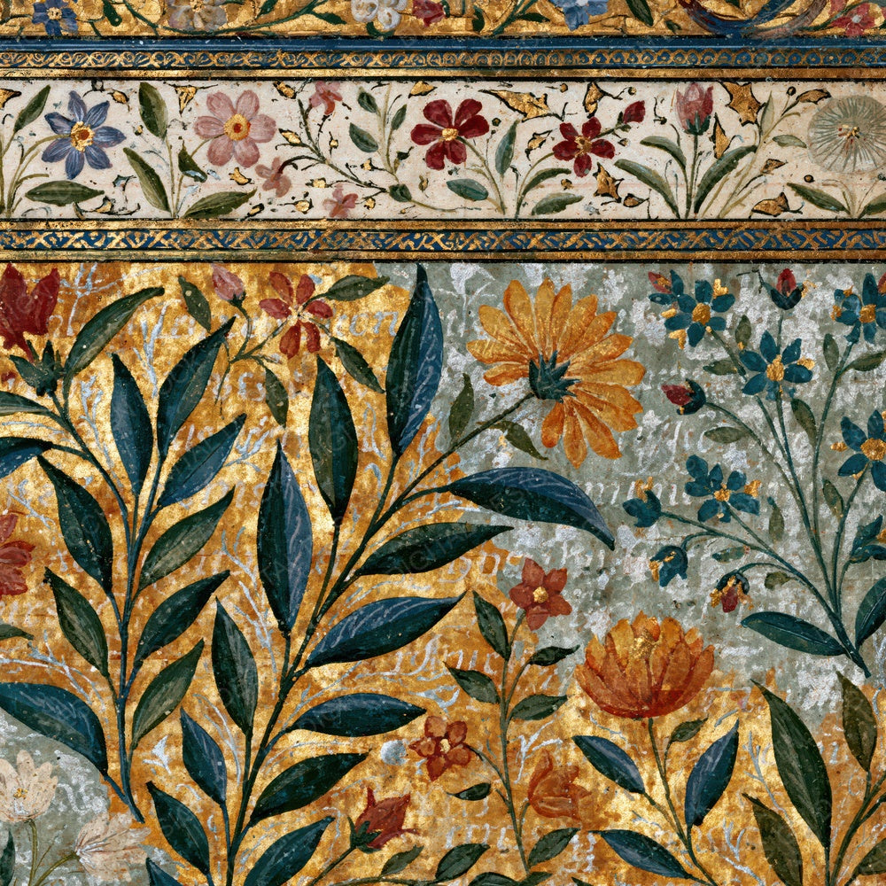 Another Illuminated Manuscript Wildflowers Amber Sage digital paper shown full size