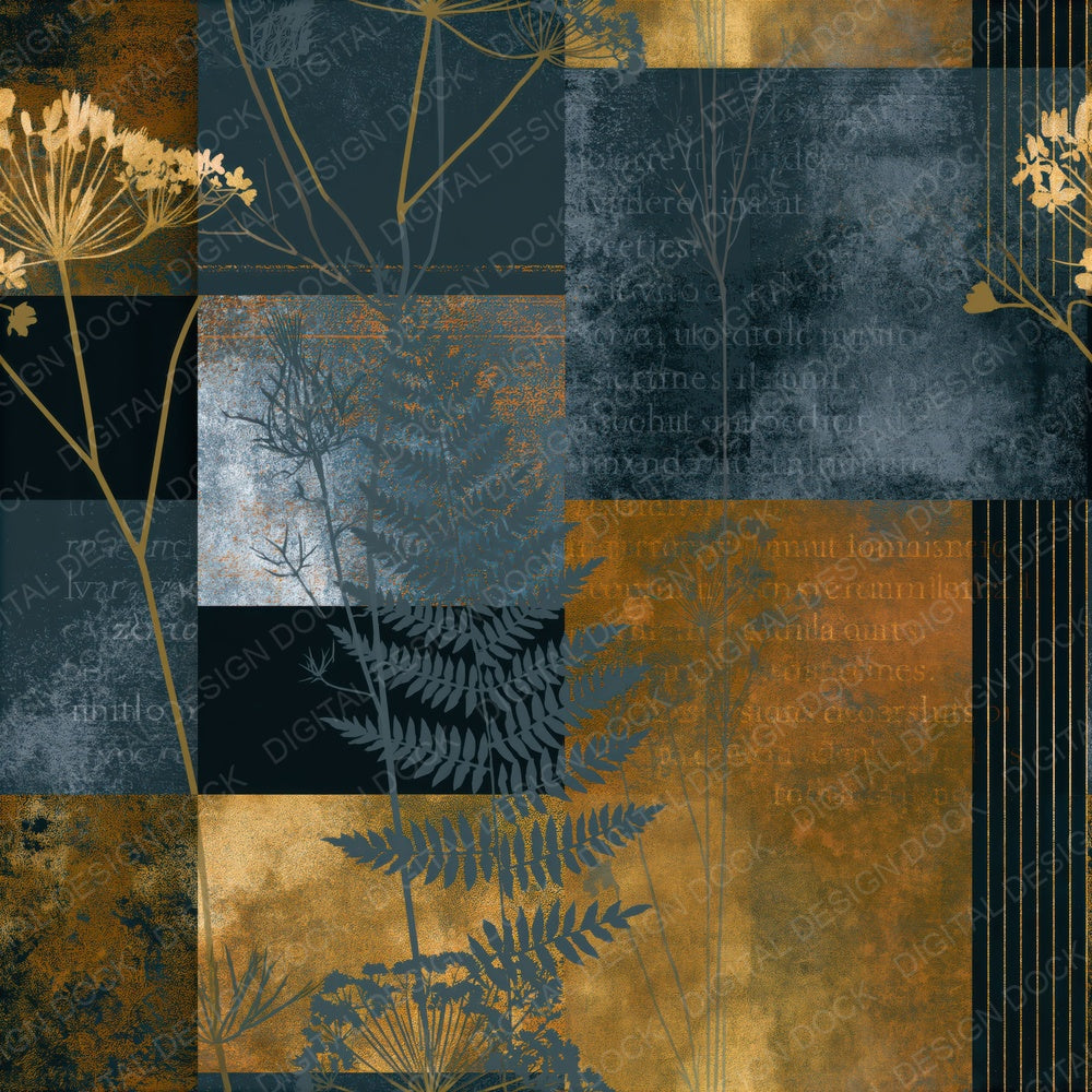 Another Precisionist Wildflowers Steel Charcoal Seamless digital paper shown full size