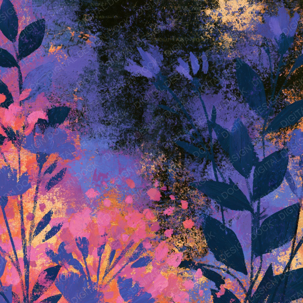 Another Oil Pastel Wildflowers Amethyst Rose digital paper shown full size