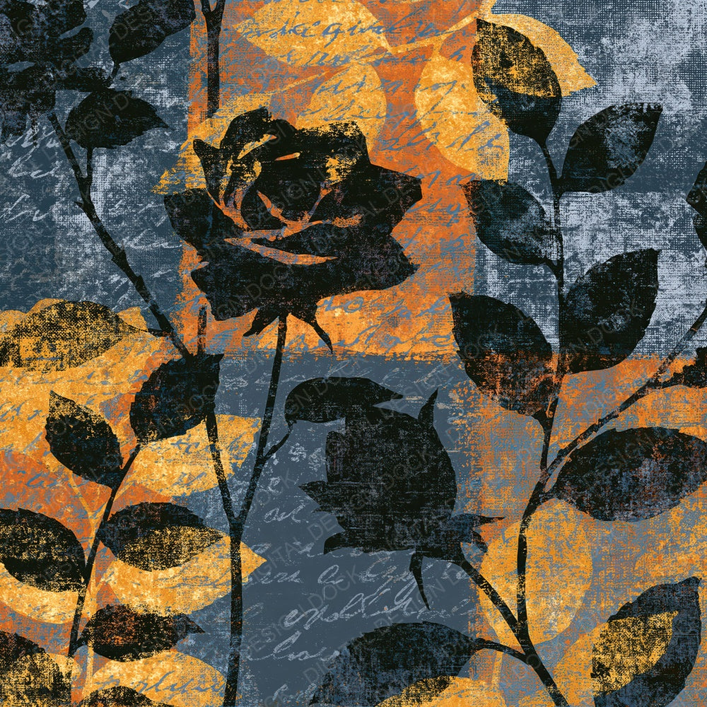 Layered Roses Ink Pewter Slate Digital Paper Pack (DDD016771)
