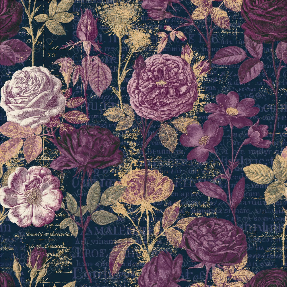 Another Scientific Roses Wine Pewter Seamless digital paper shown full size