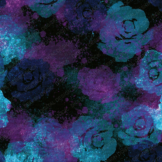 Sumi-e Rose Cyan Violet Abstract Digital Paper Pack (DDD016781)