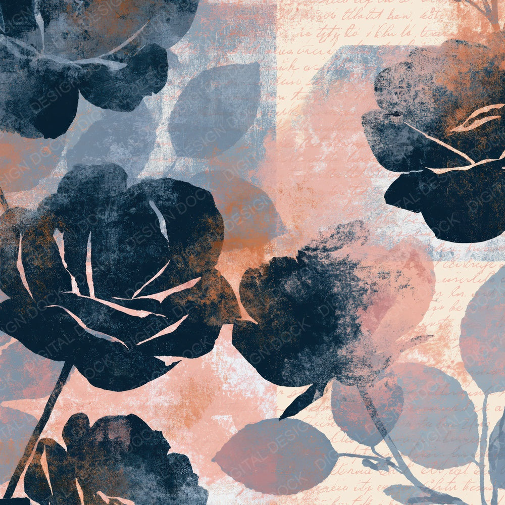 Single X-ray Roses Pewter Slate Abstract digital paper shown full size