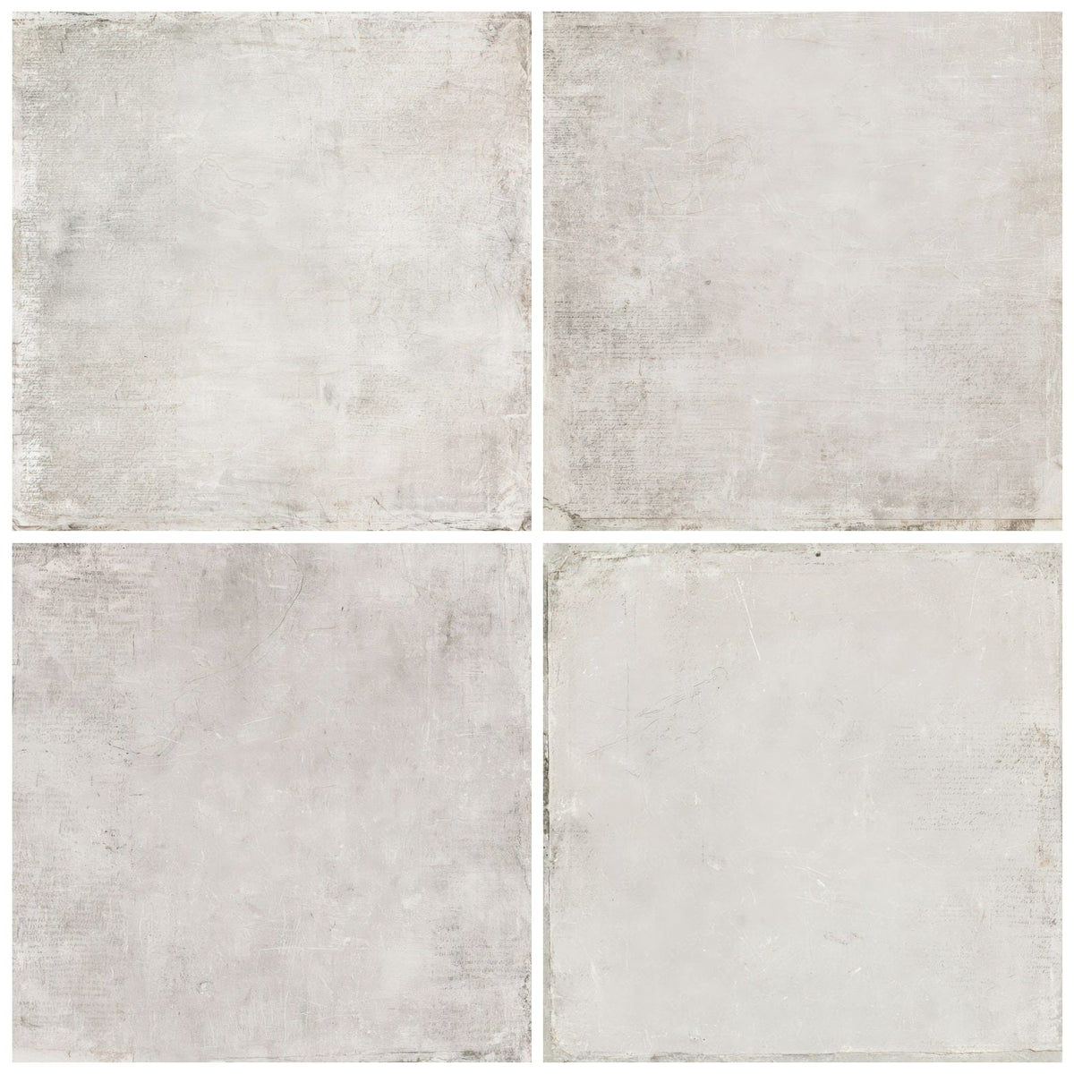Four Grungy Minimal Grey Weathered digital papers from the pack shown in a grid