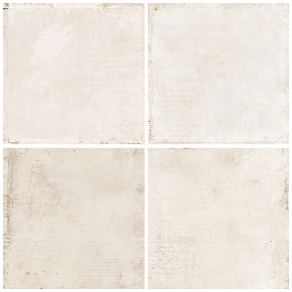 Four Grungy Minimal Oatmeal Ghost digital papers from the pack shown in a grid