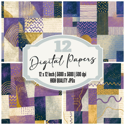 Memphis Line Art Pearl Lilac Seamless Digital Paper Pack (DDD016793)