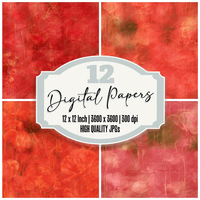 Retro Poppy Cherry Forest Seamless Digital Paper Pack (DDD016816)