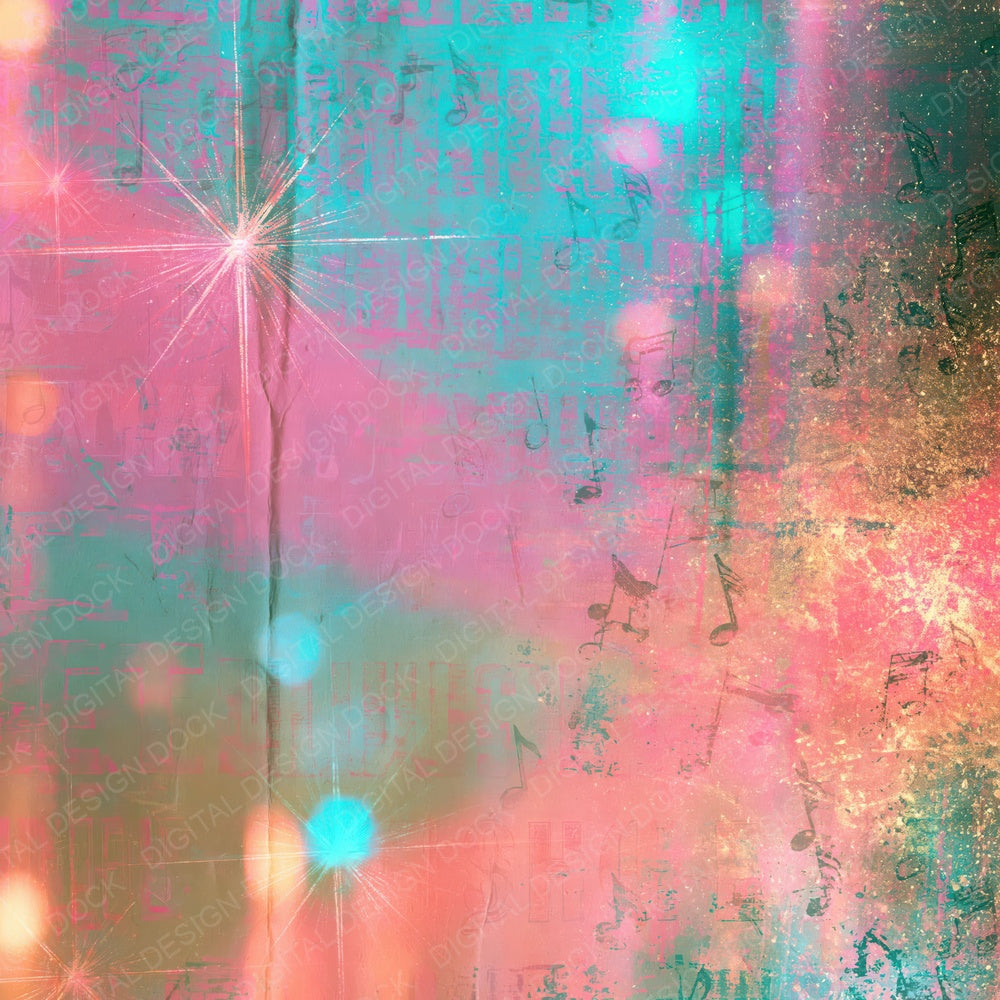 Music Disco Notes Magenta Turquoise Digital Paper Pack (DDD016833)