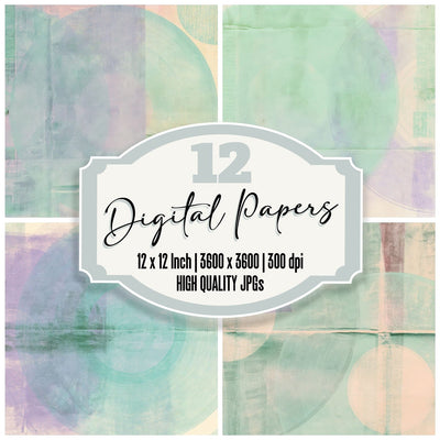 Music Vinyl Mint Lavender Digital Paper Pack (DDD016840)