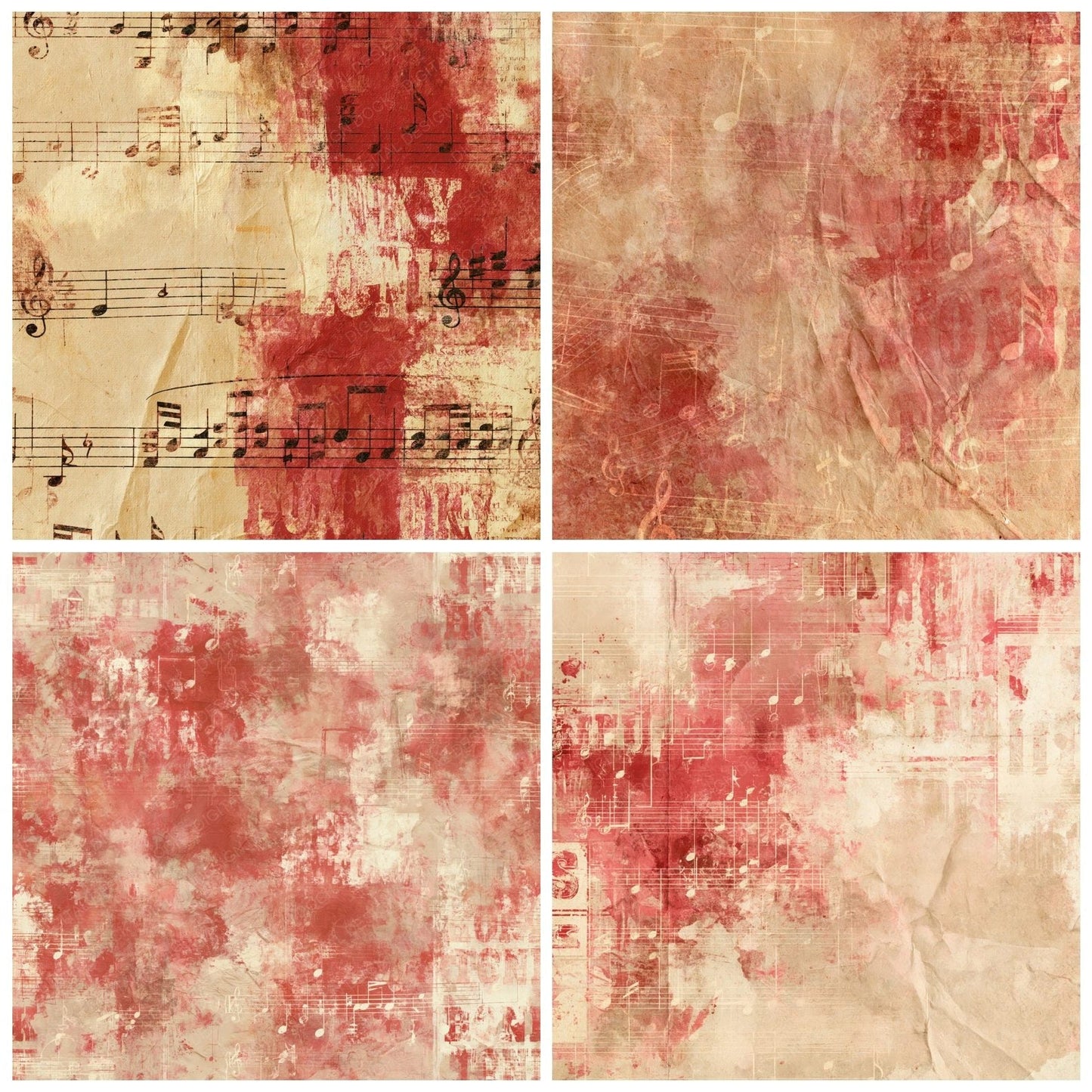 Music Country Notes Ochre Barn Digital Paper Pack (DDD016845)