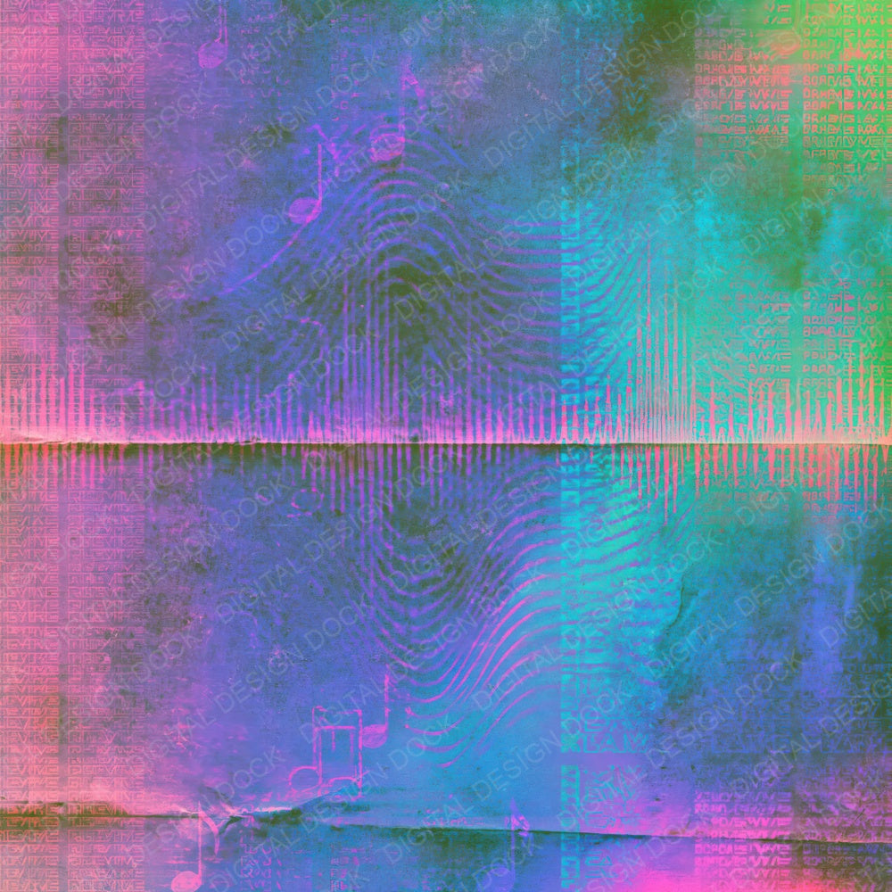 Another Music Electronic Notes Violet Cyan digital paper shown full size