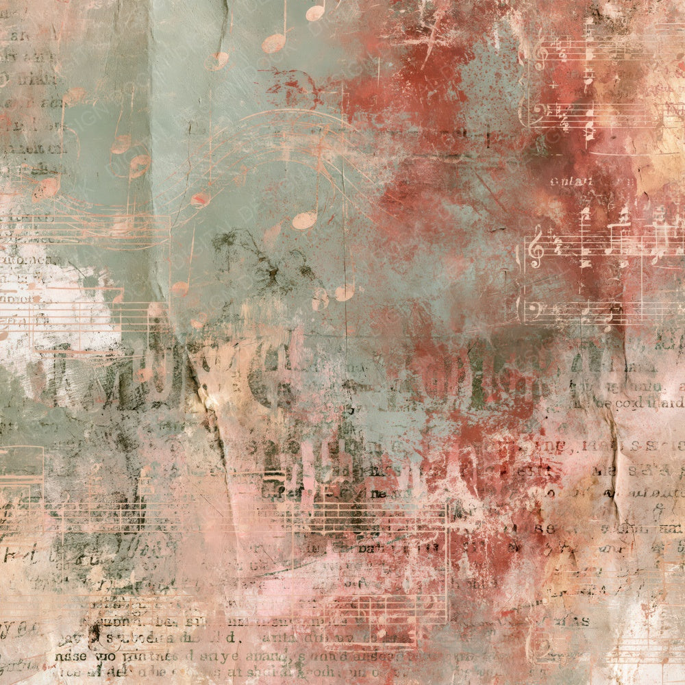 Music Folk Notes Sage Russet Digital Paper Pack (DDD016847)
