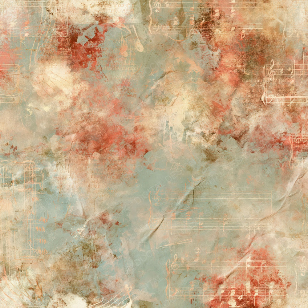 Music Folk Notes Sage Russet Digital Paper Pack (DDD016847)