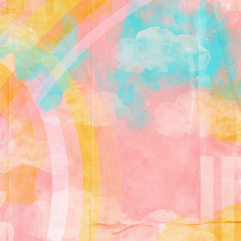 Rainbow Pastel Pink Sky Digital Paper Pack (DDD016852)
