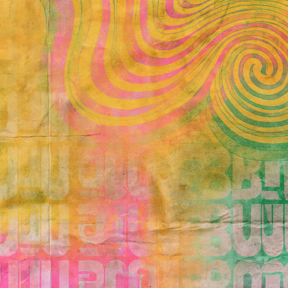 Rainbow Psychedelic Mustard Pink Digital Paper Pack (DDD016854)
