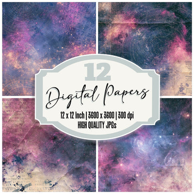 Sci Fi Galaxy Indigo Magenta Digital Paper Pack (DDD016859)