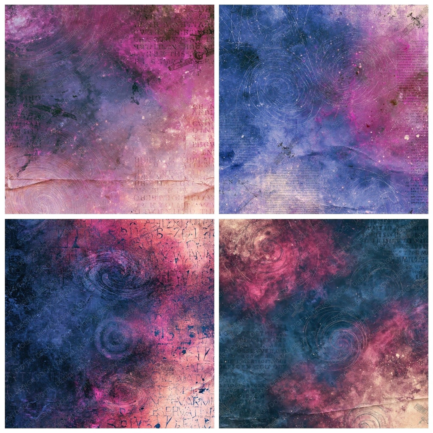 Sci Fi Galaxy Indigo Magenta Digital Paper Pack (DDD016859)