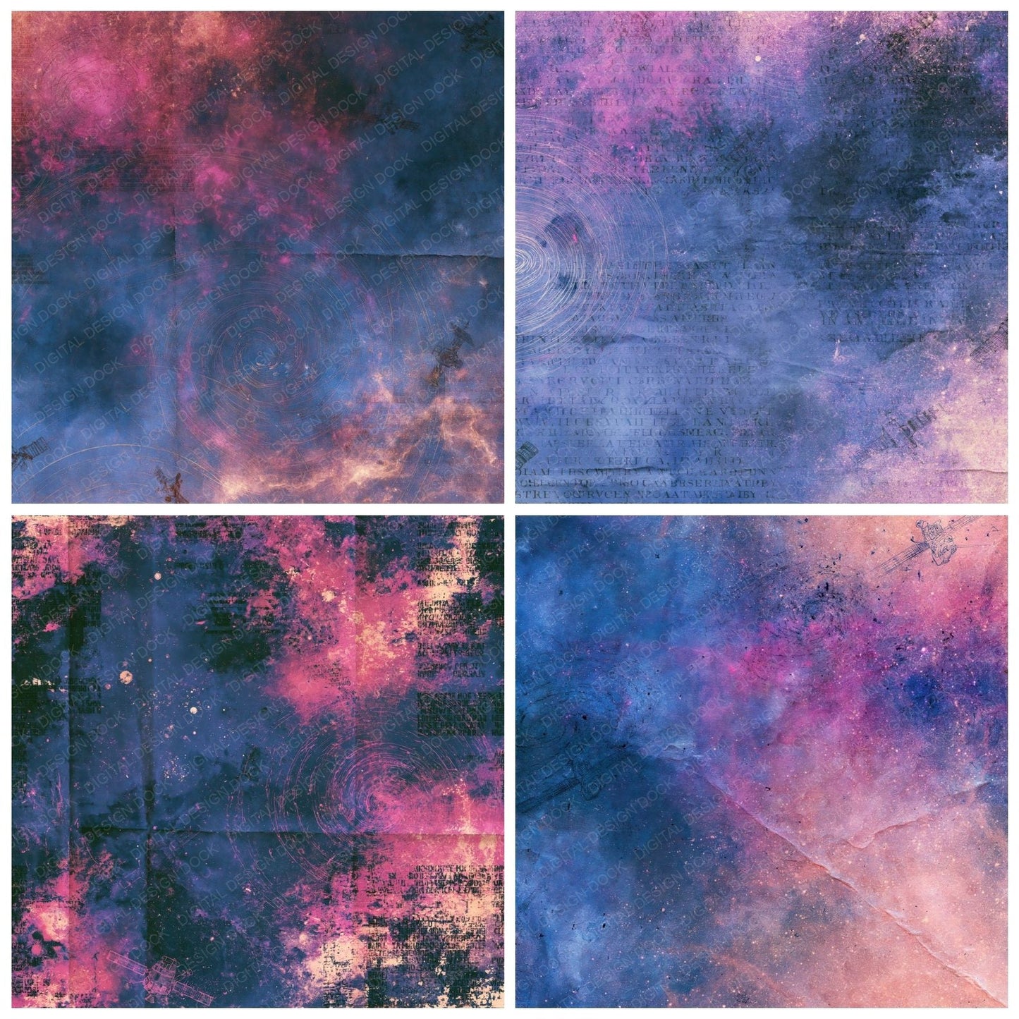Sci Fi Galaxy Indigo Magenta Digital Paper Pack (DDD016859)