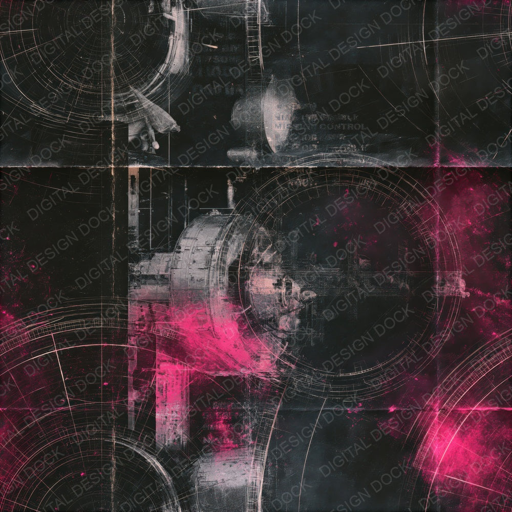 Sci Fi Space Station Void Pink Seamless Digital Paper Pack (DDD016864)