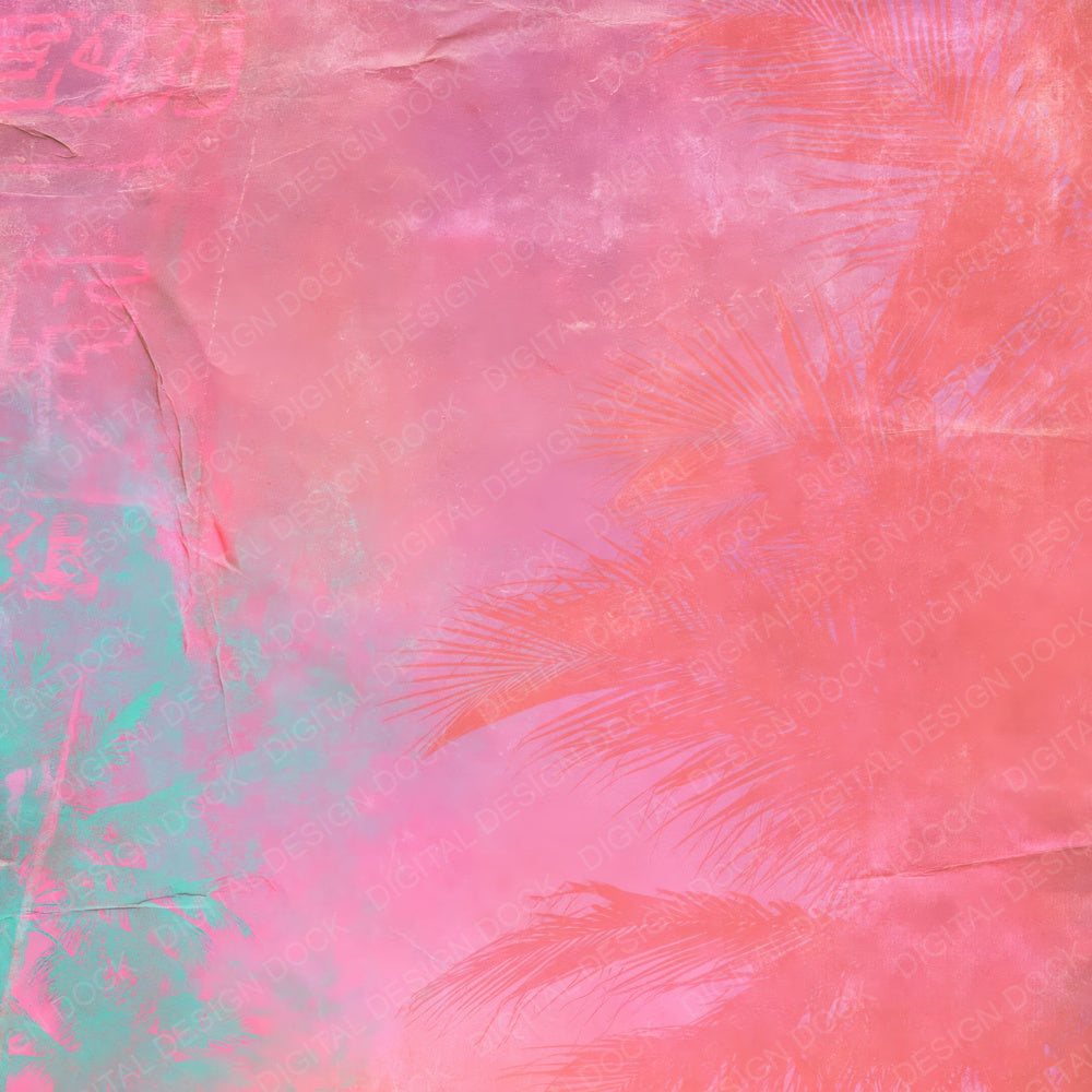 80s Miami Vice Flamingo Teal Digital Paper Pack (DDD016867)
