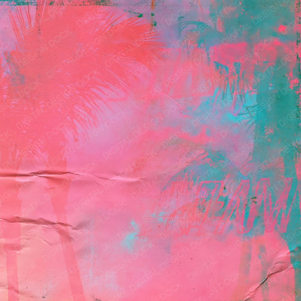 80s Miami Vice Flamingo Teal Digital Paper Pack (DDD016867)