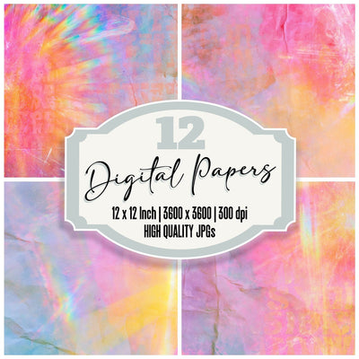 Rainbow Prism Lavender Rose Digital Paper Pack (DDD016873)