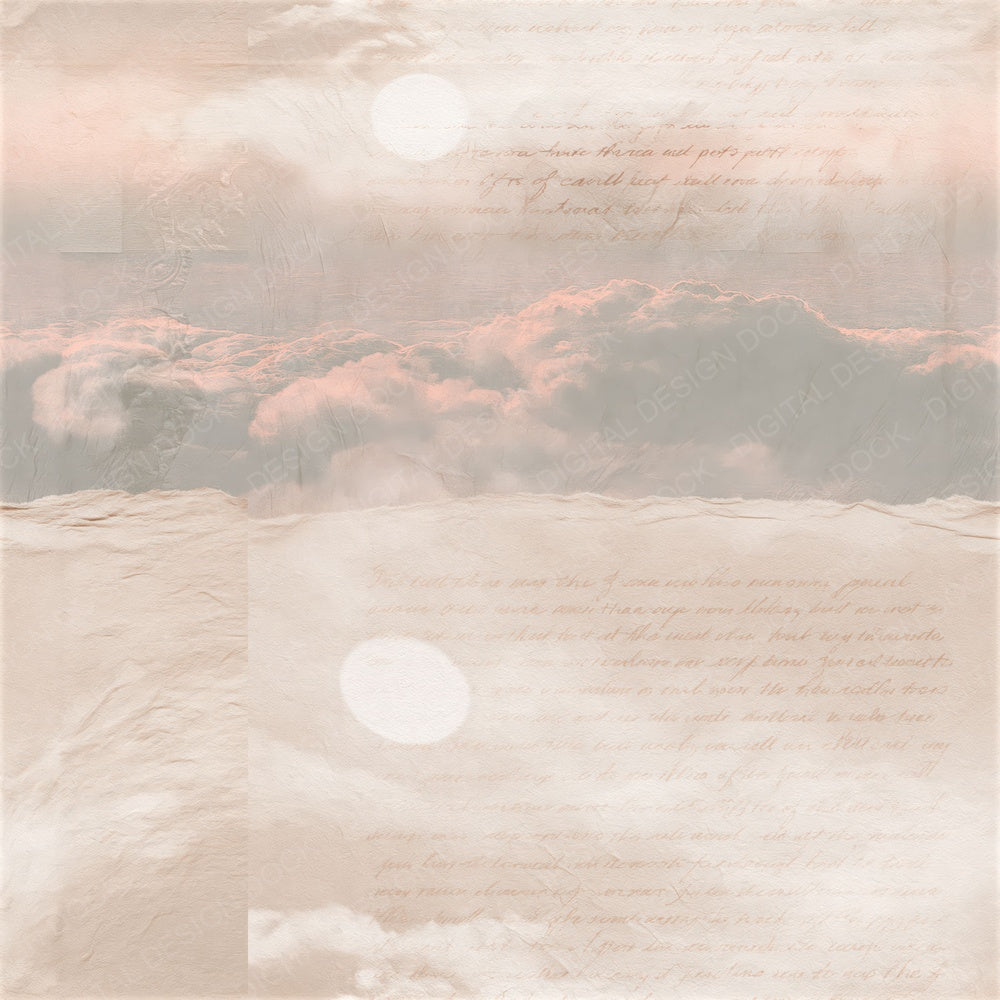 Sky Misty Sage Coral Seamless Digital Paper Pack (DDD016877)