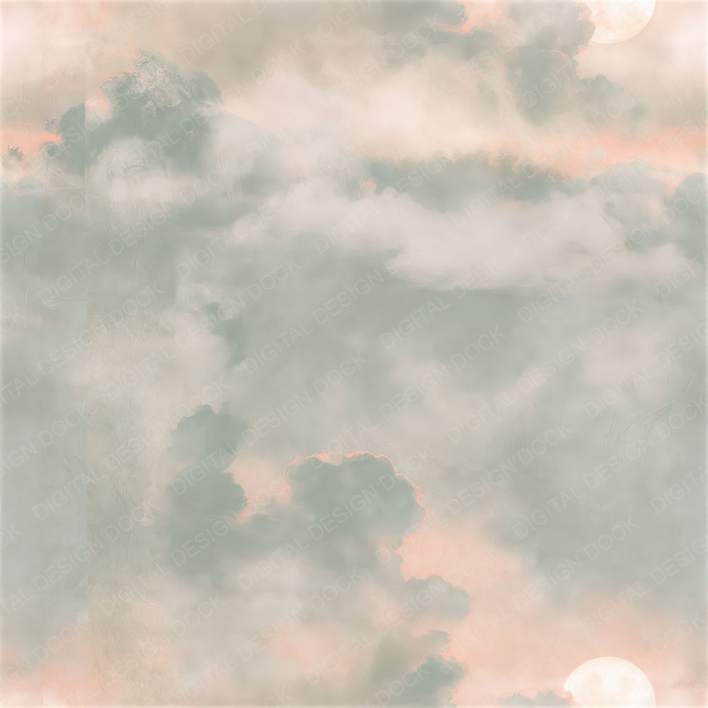 Sky Misty Sage Coral Seamless Digital Paper Pack (DDD016877)