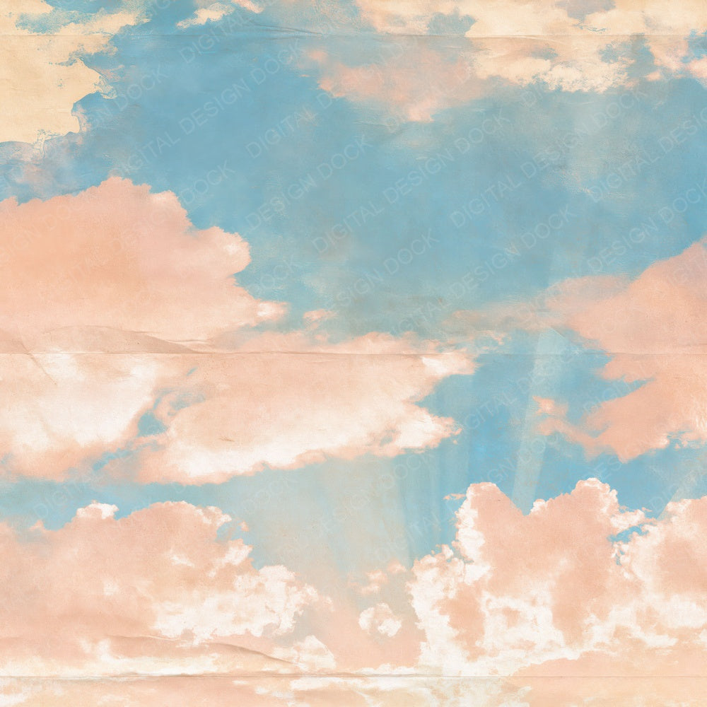 Sky Morning Peach Blue Digital Paper Pack (DDD016878)
