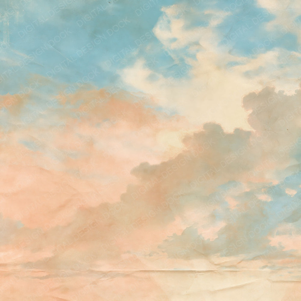 Sky Morning Peach Blue Digital Paper Pack (DDD016878)