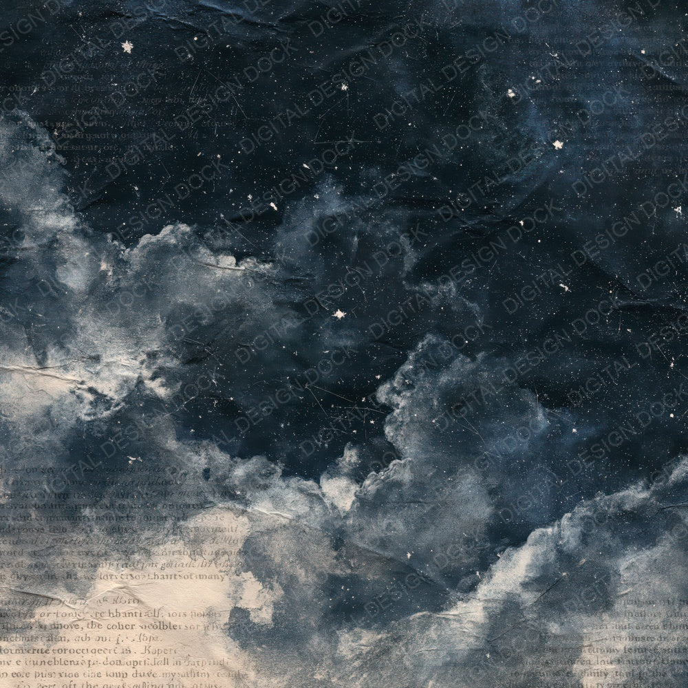 Sky Night Indigo Silver Digital Paper Pack (DDD016879)